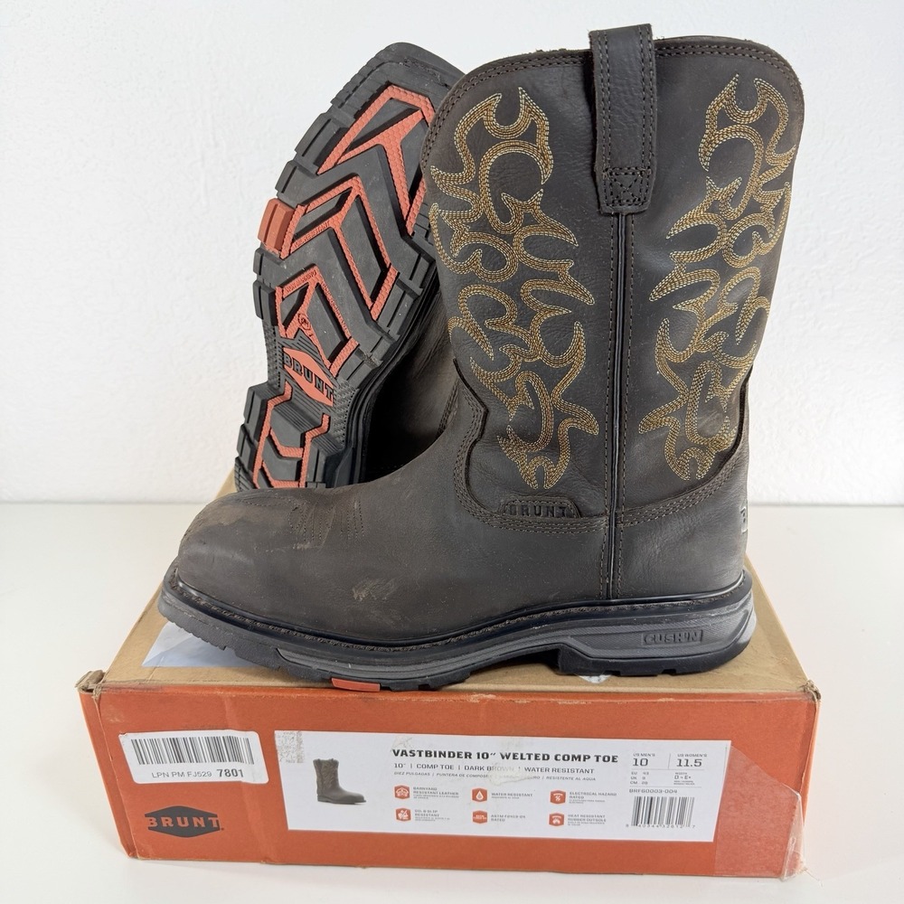 Brunt Workwear 10' VASTBINDER Welted Comp Toe Mens Sz 10 Excellent Water Resist